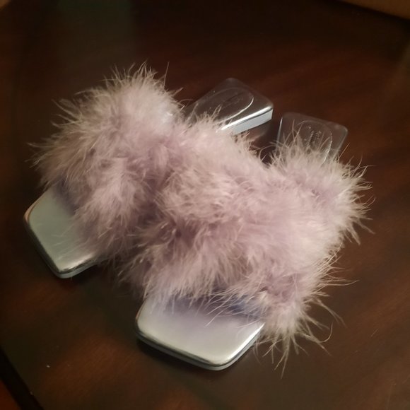 Women's Jeffrey Campbell Crush On U 2 Feather Slide Sandal, Size 9.… - Picture 2 of 4